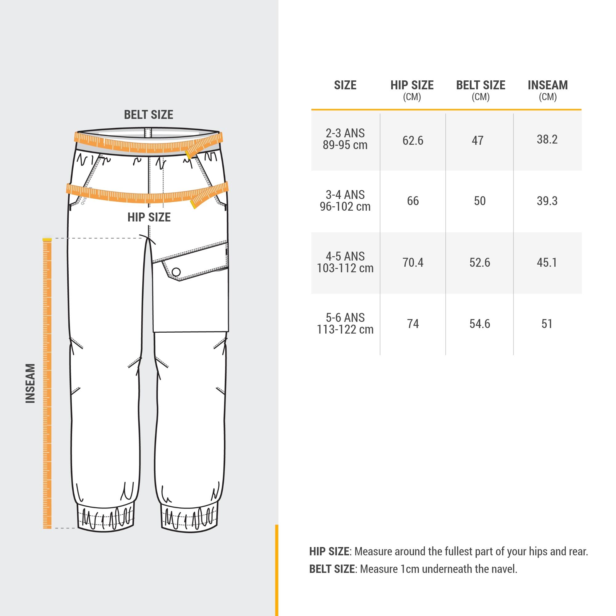 Kids’ Water-Repellent Hiking Pants, SH 100 Age 2–6 - QUECHUA