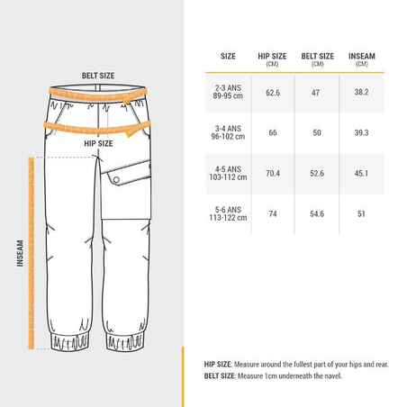 Παιδικό ζεστό και υδατοαπωθητικό παντελόνι πεζοπορίας - SH100 - Ηλικίες 2-6 
