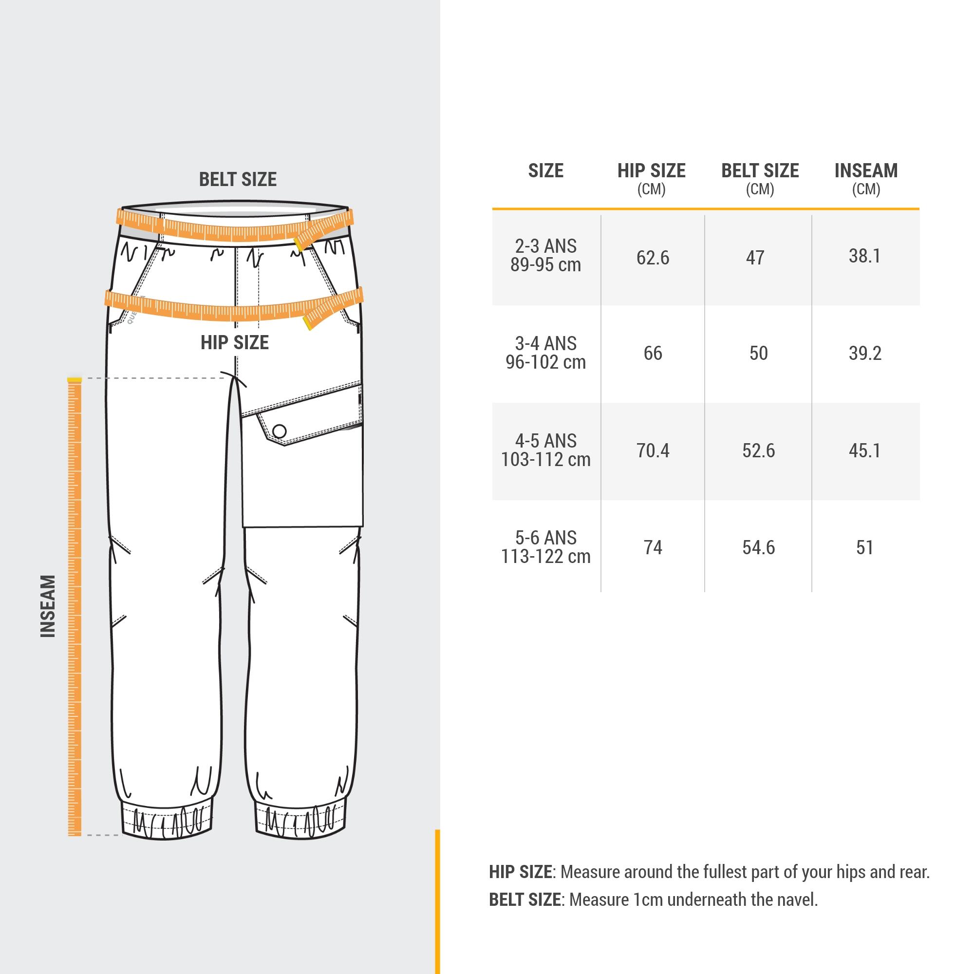 Children's warm water-repellent hiking trousers - SH100 - age 2-6 5/10