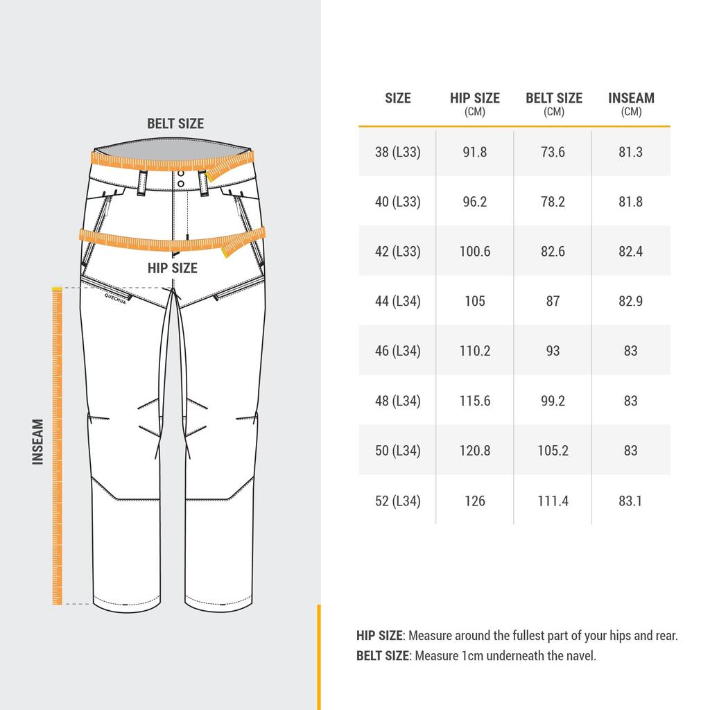 PANTALONE ZA PLANINARENJE PO SNEGU SH500 MOUNTAIN MUŠKE VODOODBOJNE TOPLE - CRNE 