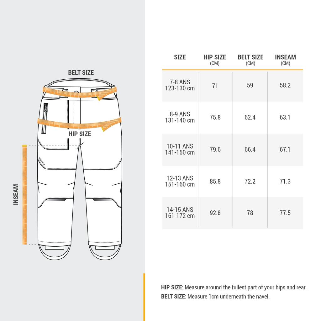 ДЕТСКИ SOFTSHELL ПАНТАЛОН ЗА ПРЕХОДИ SH500, 7-15 ГОД., ЧЕРЕН