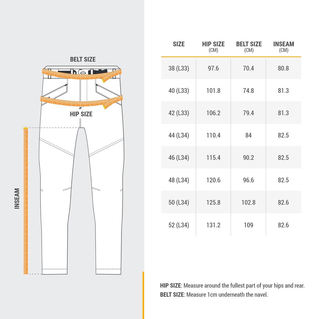 Pantalone za planinarenje SH100 tople vodoodbojne muške - kaki 