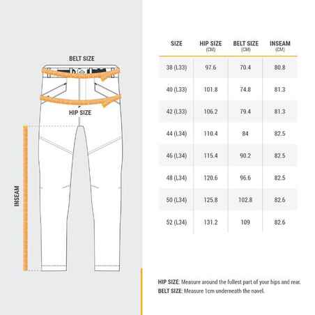 Men’s Warm Water-repellent Hiking Trousers  SH100 