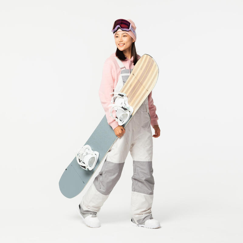 Adult Snowboarding Wide Waterproof Overalls SNB 500 - Beige
