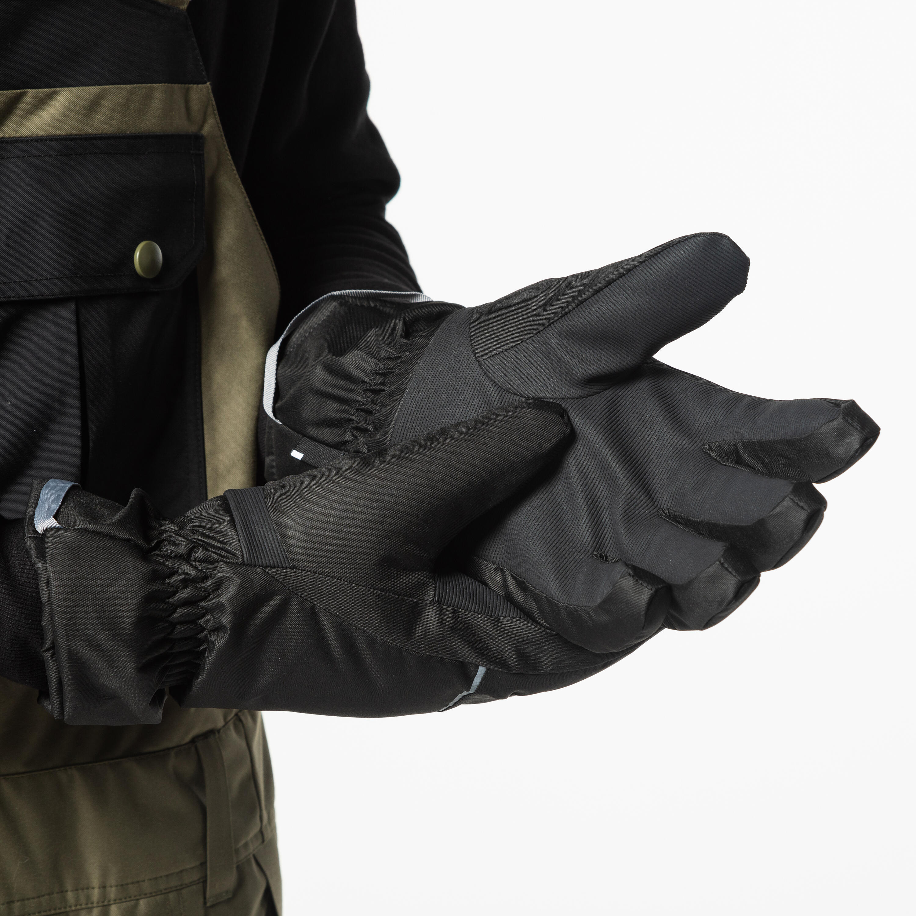 Warm Ski Gloves - Ski 100 Black - WEDZE