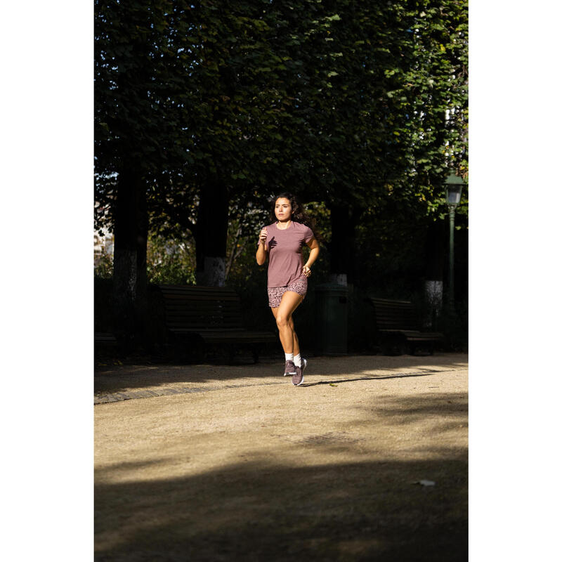 Short printé running femme - Dry marron