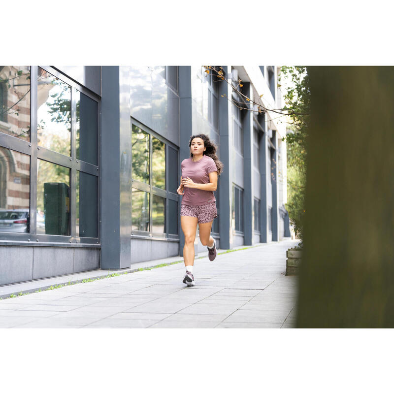 Short printé running femme - Dry marron