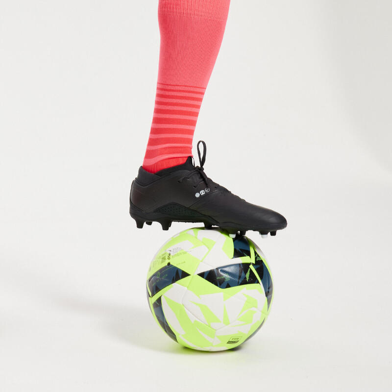 Chaussettes de football VIRALTO SOLO rayées rose et rouge