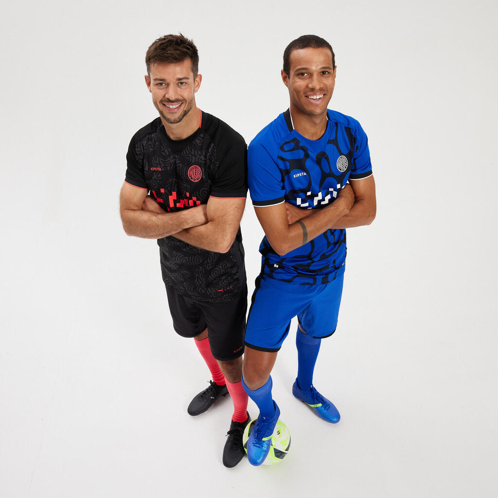 Crno-sivo-roze majica kratkih rukava za fudbal VIRALTO CLUB
