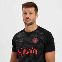 Short-Sleeved Football Shirt Viralto II - Black/Grey/Pink