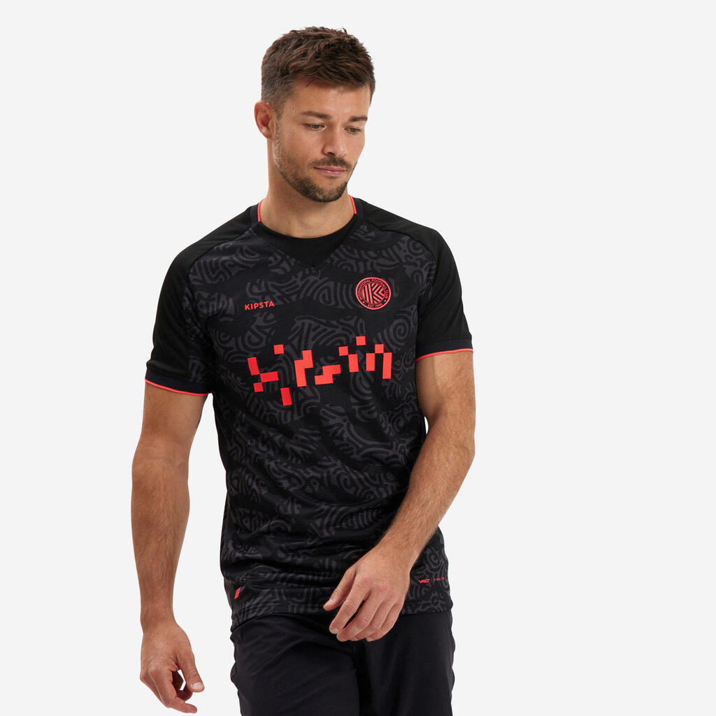 Camiseta de fútbol Viralto II manga corta negro/gris/rosado