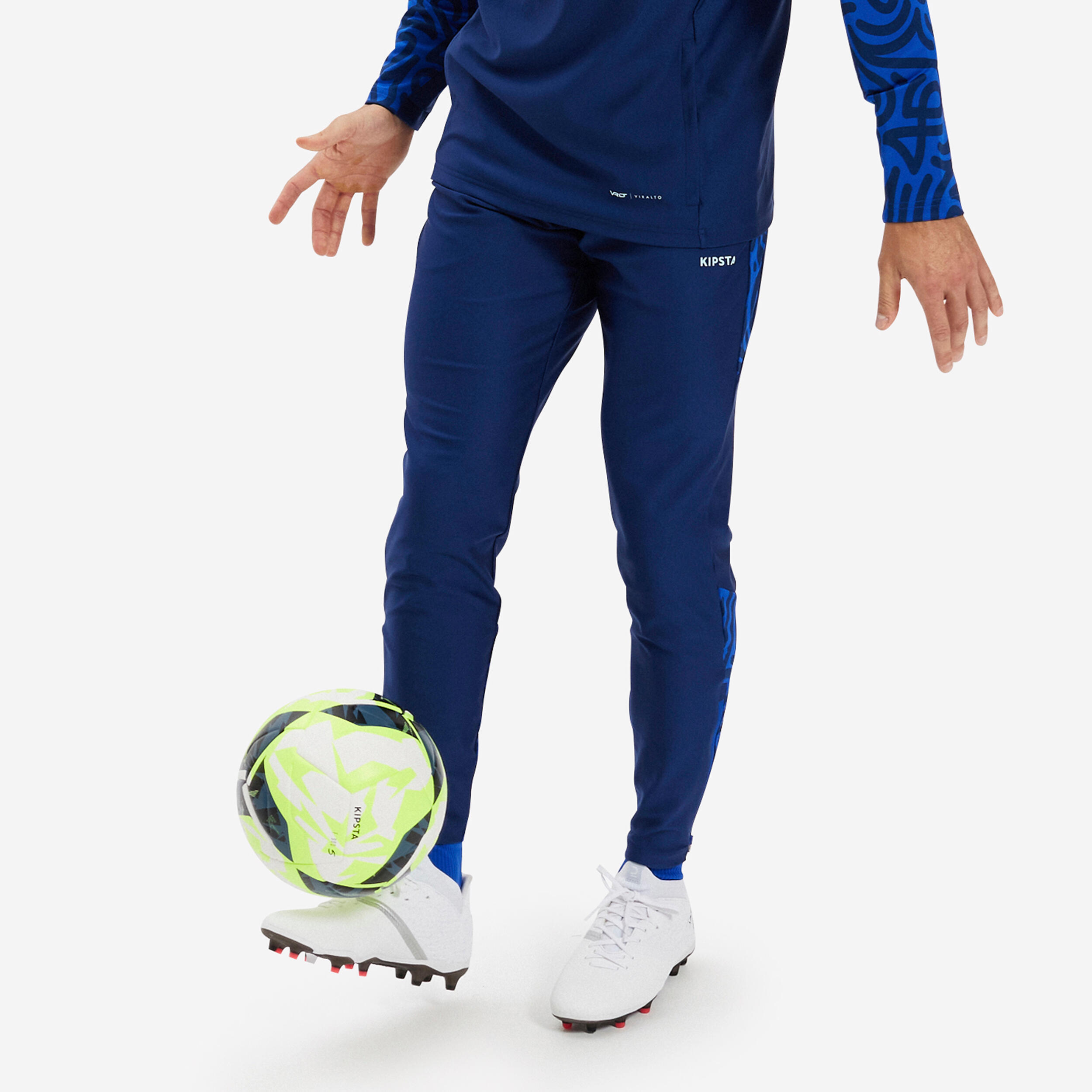 Decathlon | Felpa calcio uomo VIRALTO LETTERS 1/2 zip blu |  Kipsta