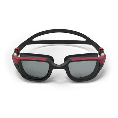 Occhialini piscina SPIRIT lenti fumé viso grande nero-rosso