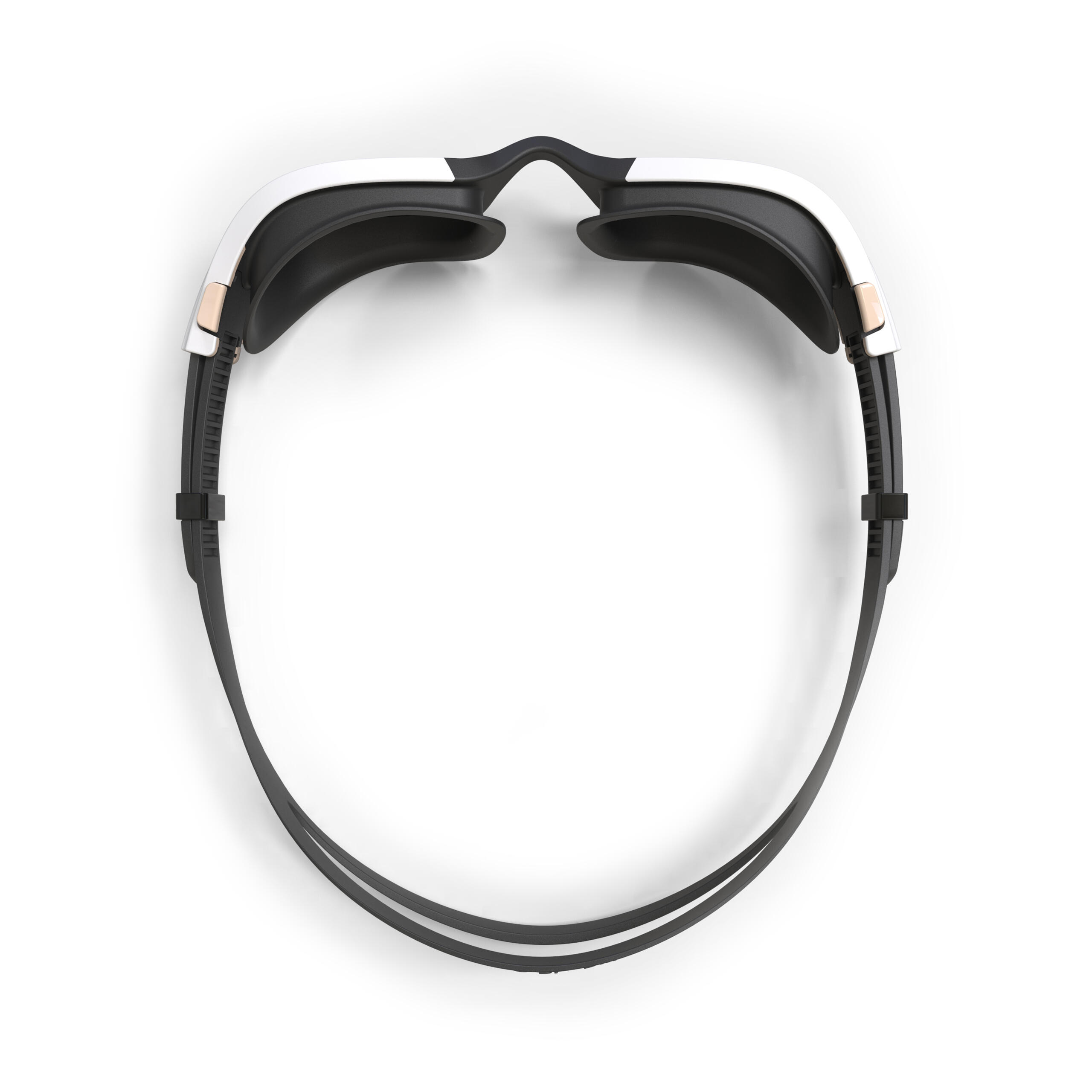 Lentes de natación negro blanco talla L - SPIRIT cristales espejados 6/16