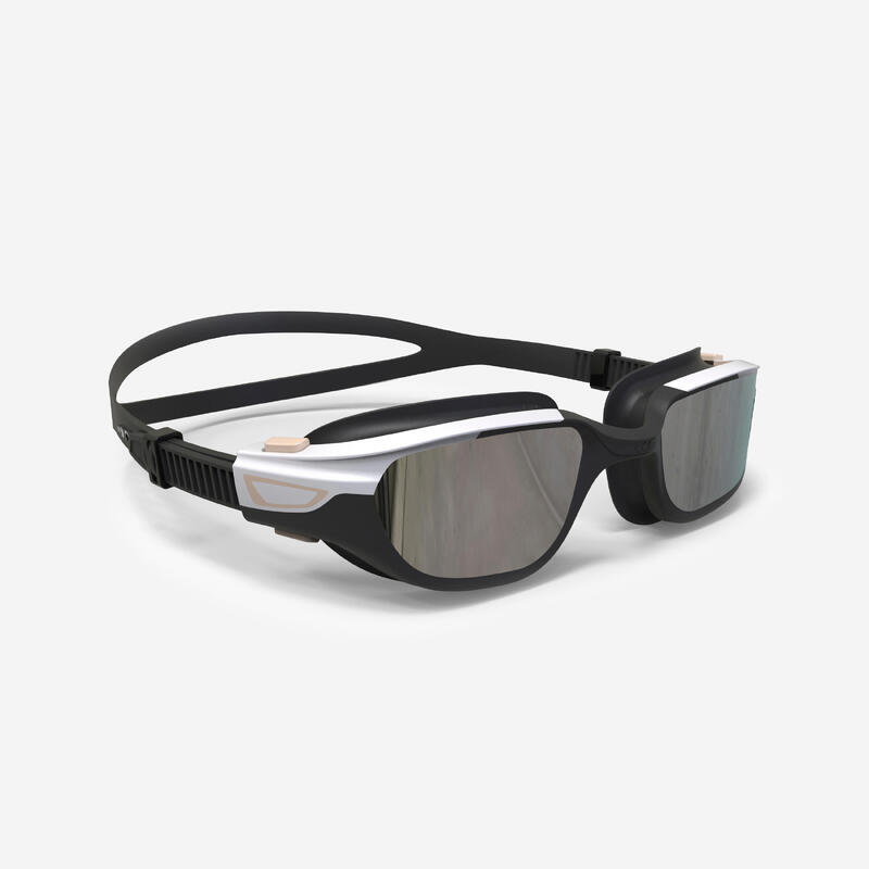 Gafas Natación Spirit Negro Beis Blanco Cristales Espejo Talla Grande