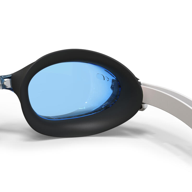 Ochelari înot BFIT 500 Lentile tip oglindă Albastru-Negru