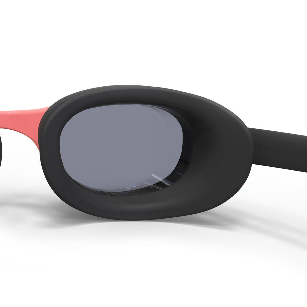 Pieaugušo caurspīdīgu lēcu peldbrilles “Xbase 100”, melnas, koraļļu