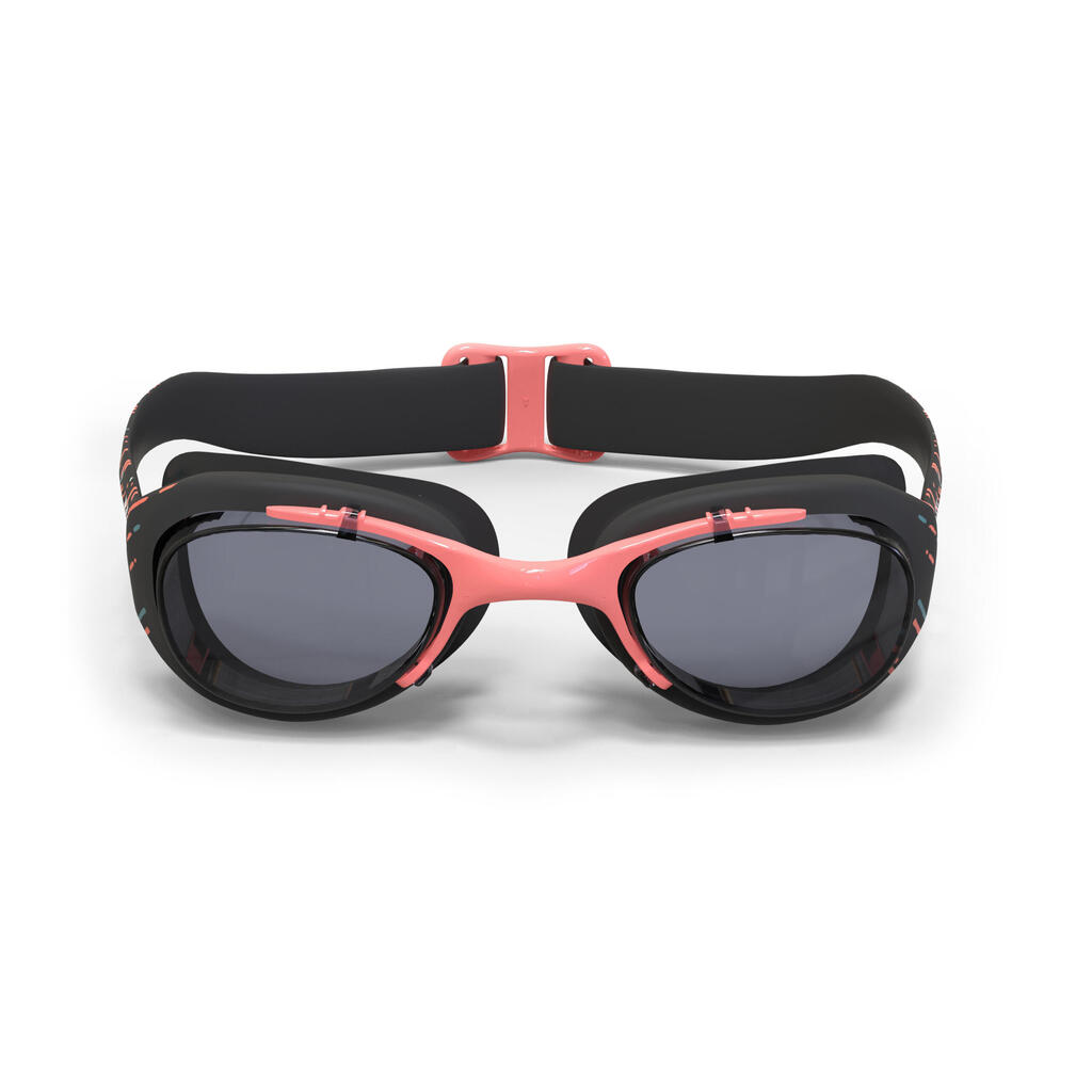 Swimming Goggles - Xbase Print L - Clear Lenses - Black / Orange