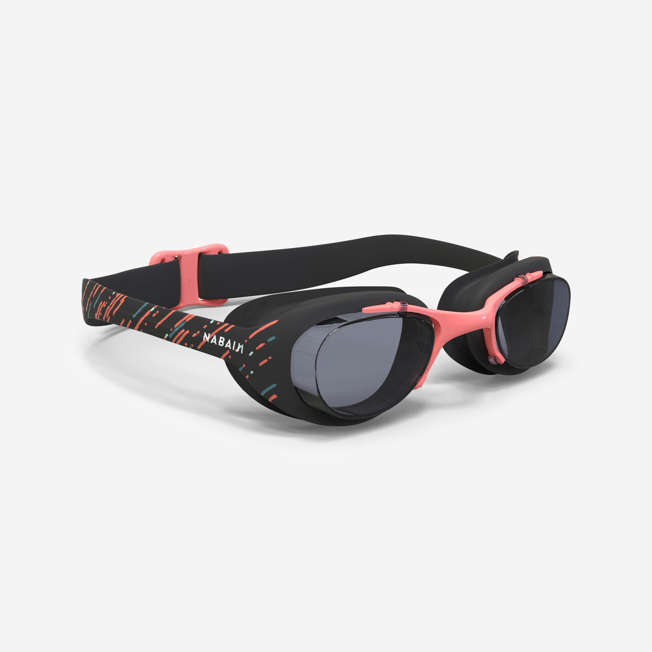 Swimming goggles XBASE - Clear lenses - One size - Black Pink Green 1/5