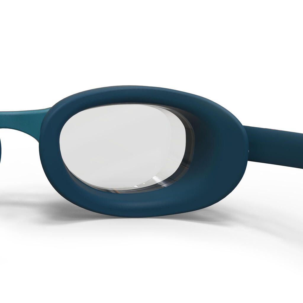 Pieaugušo caurspīdīgu lēcu peldbrilles “Xbase 100”, melnas, koraļļu