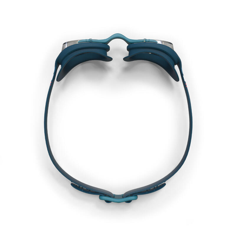 Zwembril XBASE heldere glazen blauw/wit/rood één maat