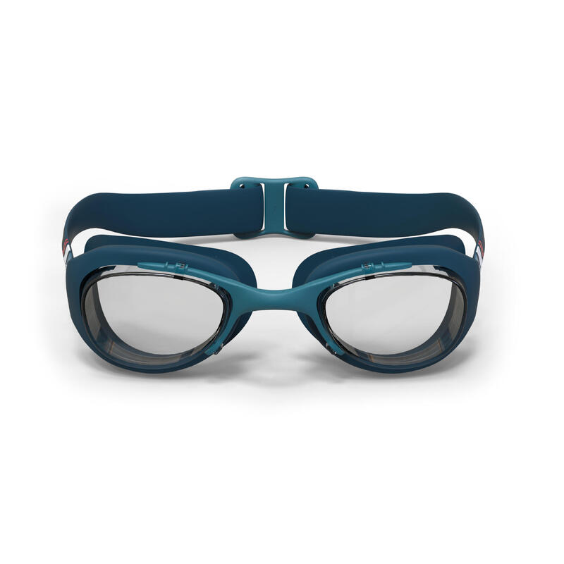 Zwembril X-Base Print L blauw marineblauw rood heldere glazen