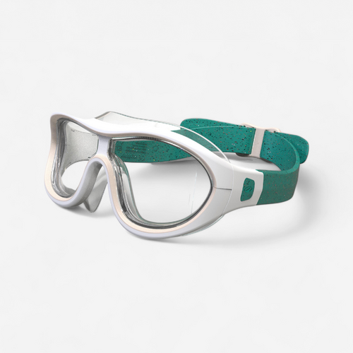 Masque De Piscine - Swimdow Taille L Verres Clairs - Blanc Vert