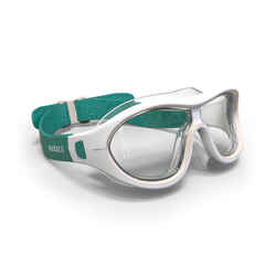 Μάσκα κολύμβησης με διαφανείς φακούς - Swimdow Μέγεθος L - Λευκό/Πράσινο
