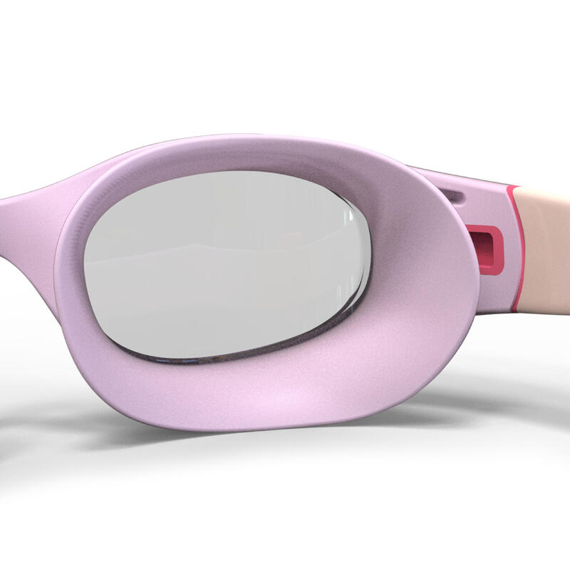 Lunettes De Natation 100 Soft - Taille S - Verres clairs - Mauve Rose Corail