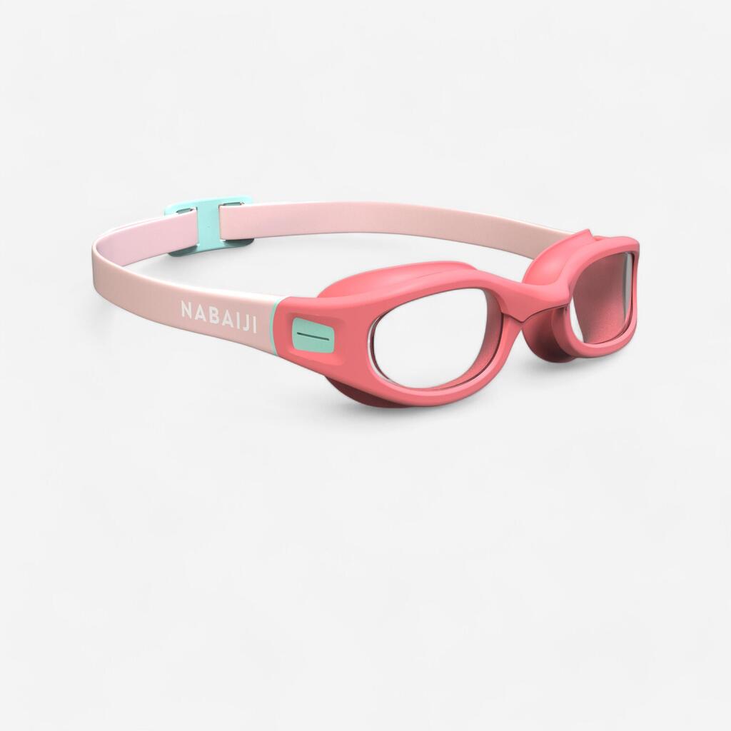 Lunettes De Natation 100 Soft - Taille S - Verres clairs - Mauve Rose Corail