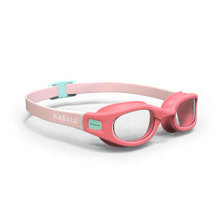 Rožnata in turkizna plavalna očala s prozornimi stekli SOFT (velikost S)