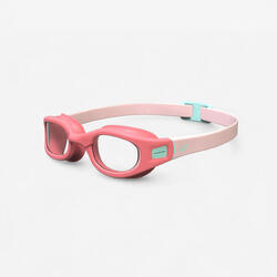 Lunettes de natation soft - verres clairs - petite taille - rose turquoise