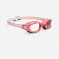 Swimming goggles SOFT - Clear lenses - Size small - Pink turquoise