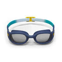 Gafas Natación 100 Soft Azul Gris Amarillo Cristales Claros Talla S