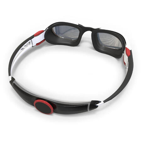 Lunettes De Natation TURN - Verres Miroirs - Taille Unique - Noir Blanc Rouge