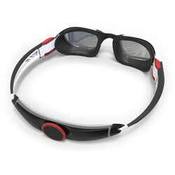 Swimming Goggles - TURN Size L - Mirrored Lenses - Black / White / Red