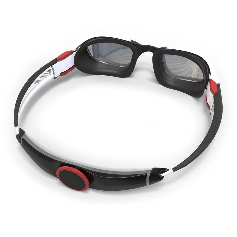 Kacamata Renang Goggles TURN - Lensa Cermin - Hitam Putih Merah