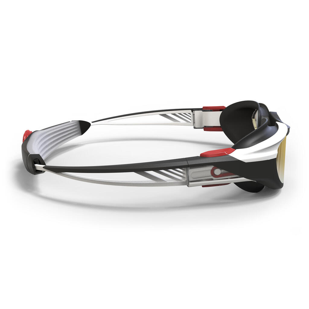 TURN swimming goggles - Mirrored lenses - Single size - Black white red
