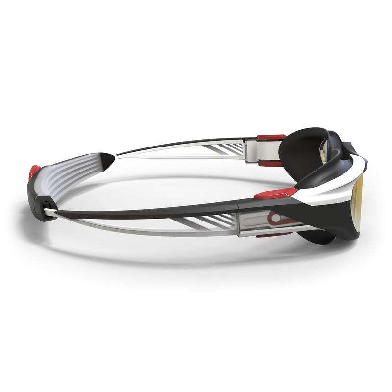 Lunettes De Natation TURN - Verres Miroirs - Taille Unique - Noir Blanc Rouge