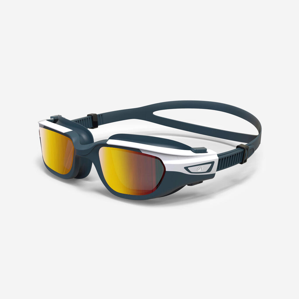 Lunettes De Natation SPIRIT - Verres Miroirs - Petite Taille - Bleu Orange