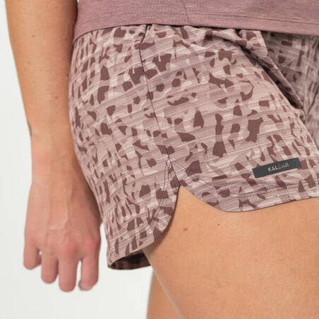 Women's printed running shorts Dry - brown