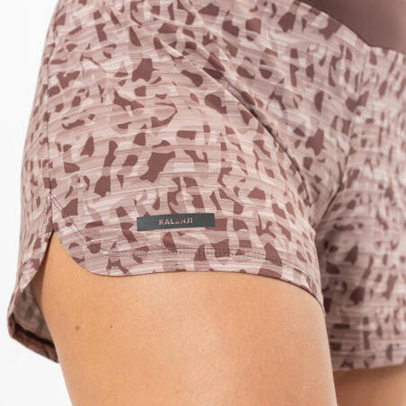 Women's printed running shorts Dry - brown