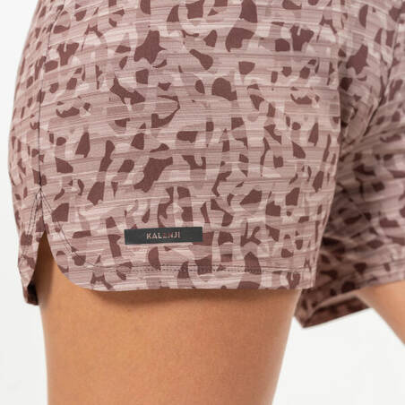 Women's printed running shorts Dry - brown