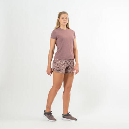 Women's printed running shorts Dry - brown