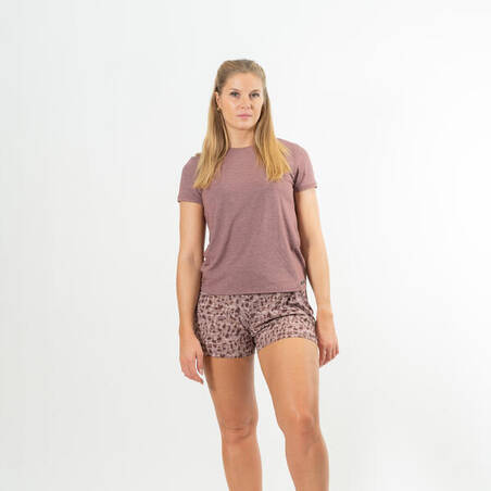 Women's printed running shorts Dry - brown