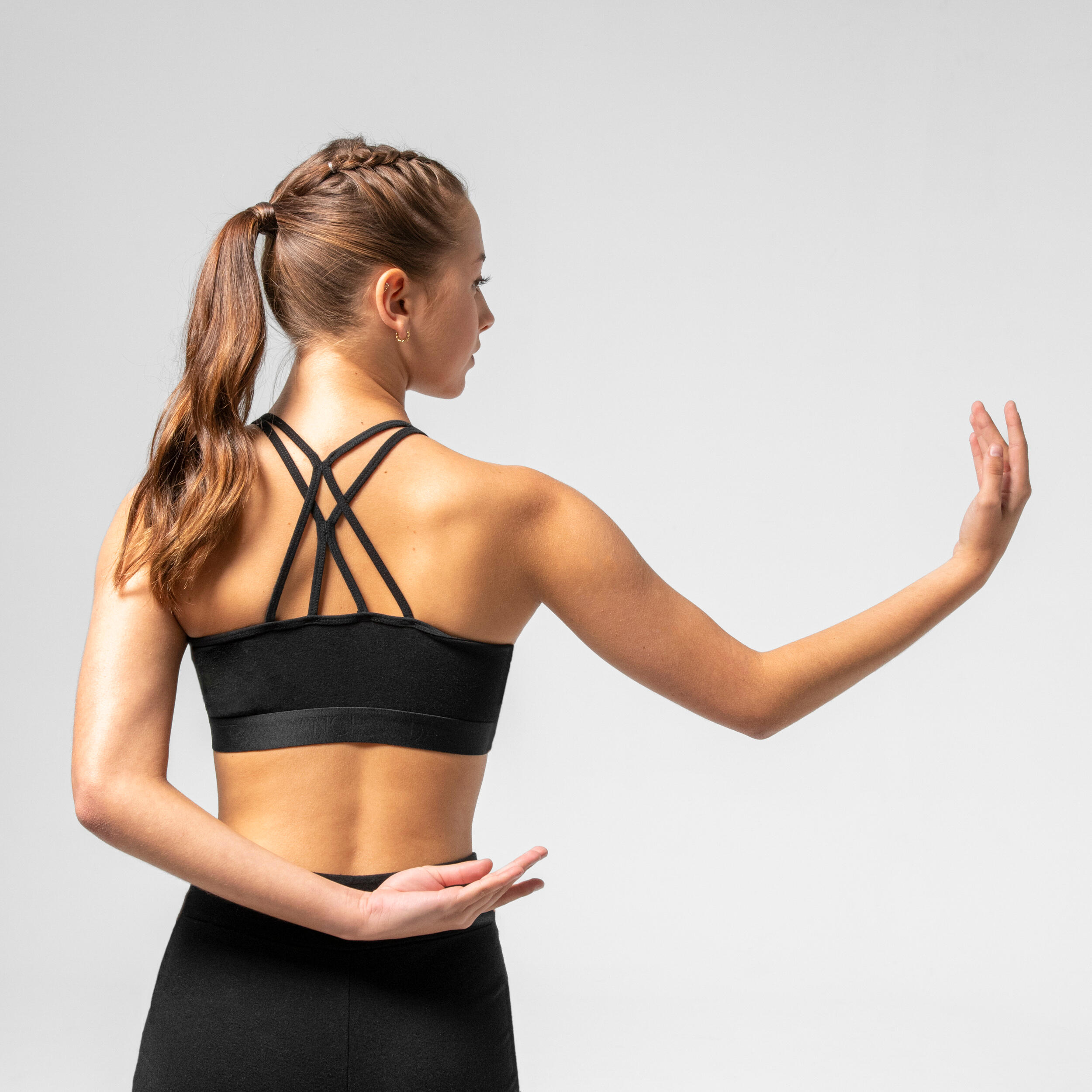 Girls’ Modern Dance and Modern Jazz Sports Bra - Black - STAREVER