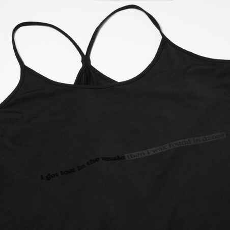 Moteriški laisvi berankoviai šiuolaikinių šokių marškinėliai, juodi