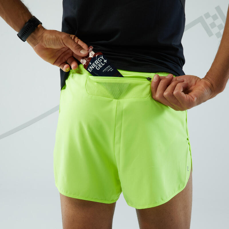 SHORT RUNNING HOMBRE KIPRUN SPLIT AMARILLO 