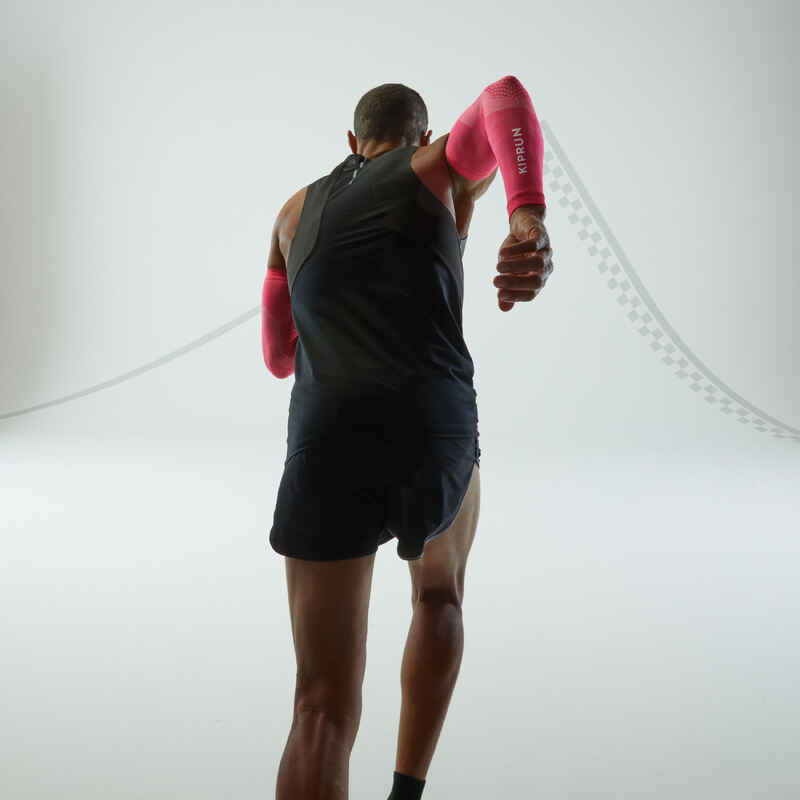 Unisex Running Arm Warmers Pink Decathlon