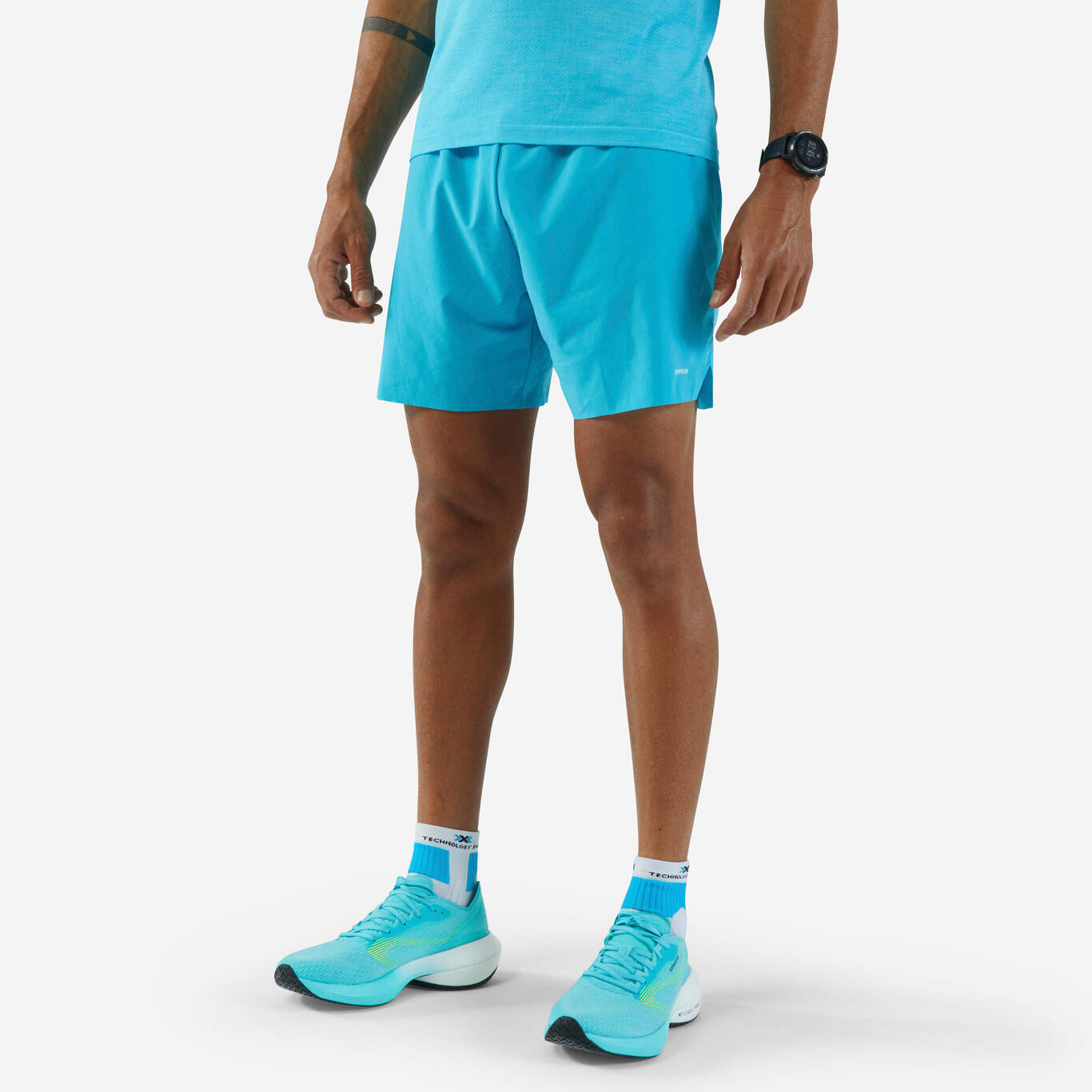 LIGHT MEN's RUNNING SHORTS LIGHT BLUE TURQUOISE